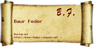 Baur Fedor névjegykártya
